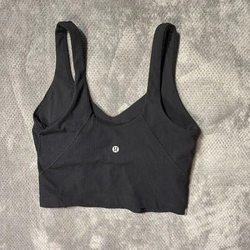 Lululemon Align Ribbed Cropped Tank Top size 4 padded sports bra Yoga Running Ac